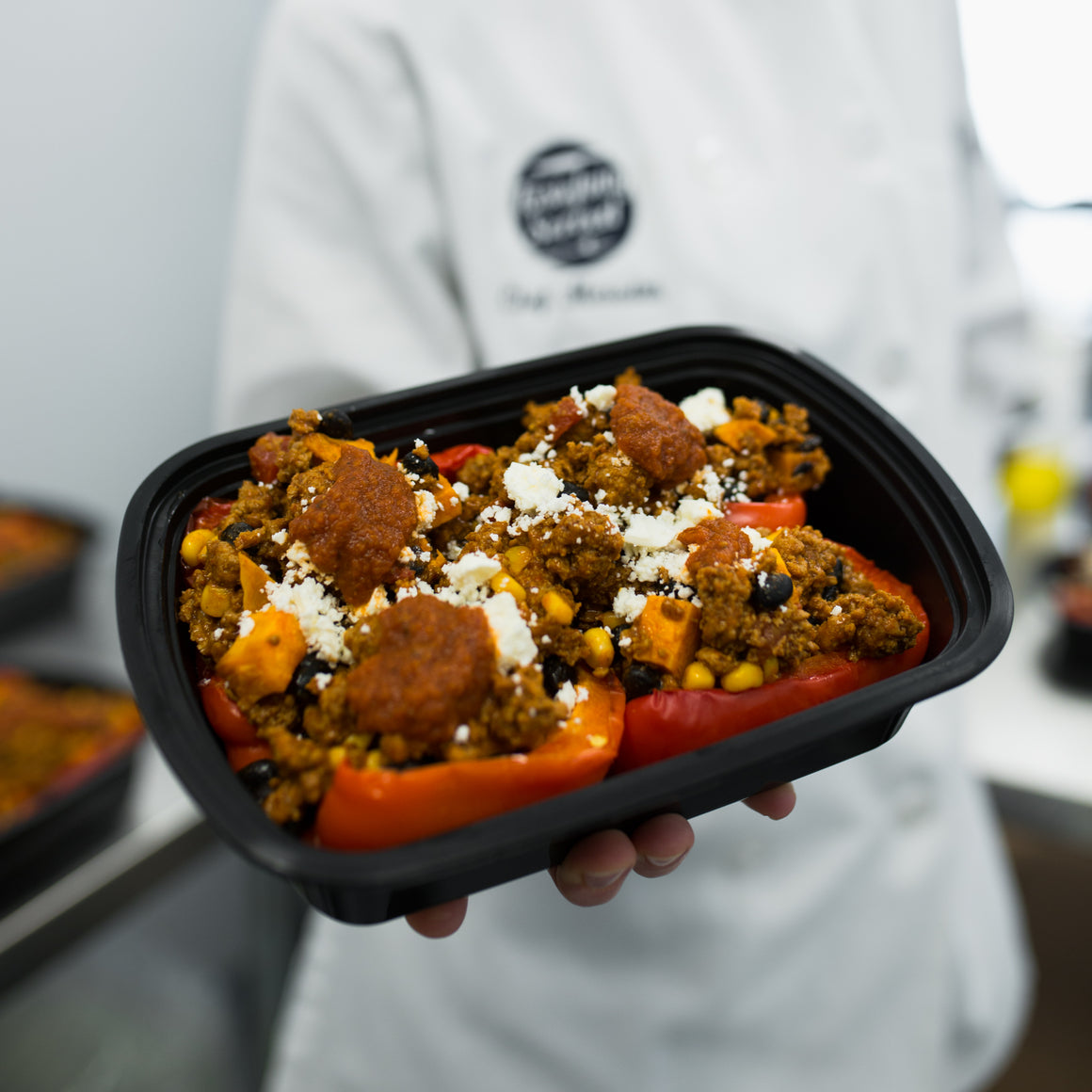 Stuffed Peppers with Turkey, Black Beans and Corn (GF)