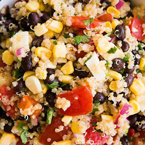 Quinoa Black Bean and Corn Salad  (V, GF) - Tastefully Served